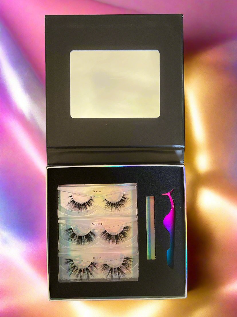 3 LASH BOOK (W/ TWEEZERS & LIPGLOSS TUBE)